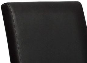 Scaune de bucatarie, 2 buc. negru, piele artificiala 2, Negru