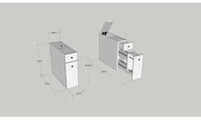 Dulap de baie MELODY, decor marmură bej