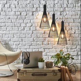 Lustră pe cablu TIANA 3xE27/20W/230V negru