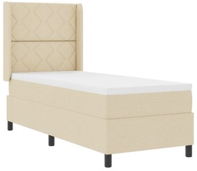 vidaXL Pat cu saltea Crem 80x200 cm din material