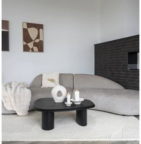 Măsuță de cafea neagră cu blat cu aspect de lemn de frasin 78x96 cm Tirano – House Nordic