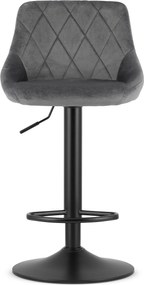 OFERTA Scaun de bar gri VELVET KAST cu picior negru II. calitate