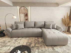 Colțar extensibil dumonde cu ladă de depozitare si sezut confortabil din spuma high-density, Berlin XL Enjoy Grey 350x185 cm II