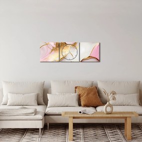 Tablou - Design de marmură (cu ceas) (90x30 cm)