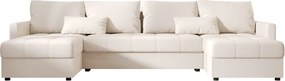 Coltar extensibil in forma de U VENORIA, crem, 285x146 cm + 2 perne GRATUIT