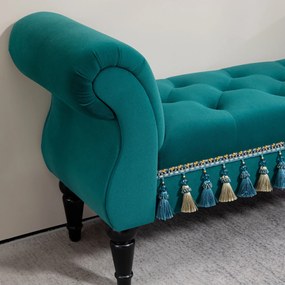 HOMCOM Bancă de șezut, bancă de pat, design vintage, până la 150 kg, 117x40x58 cm, Verde | Aosom Romania