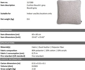 Perna decorativa LUX Boucle L, Boucle grey