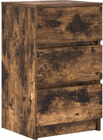 vidaXL Noptiera cu 3 sertare stejar afumat 39x35x65 cm