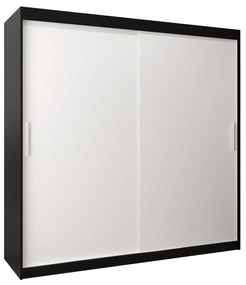 Dulap de haine 200 cm Toki (negru mat + alb mat). 1064849