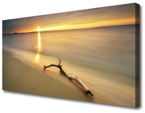 Tablou pe panza canvas Ocean Beach Peisaj Maro Albastru Galben