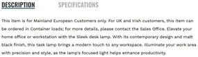Veioza/Lampa de birou minimalista Sleek negru