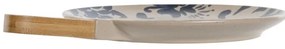 Platou Floral din ceramica crem 30.5x20.5 cm