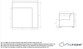 Modul pentru canapea alb (cu colț variabil) Flex Felix – Miuform