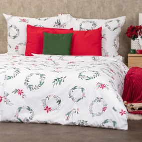 Lenjerie de pat din bumbac 4Home Christmas Holly, 140 x 200 cm, 70 x 90 cm