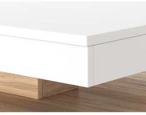 Masă de cafea TIMO, alb/stejar Sonoma