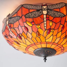 Endon 70721 - Plafonieră Tiffany DRAGONFLY, 2 x E27 (max. 60 W), 230 V, diametru 41 cm