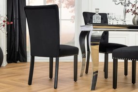 Set 2 scaune Stil Baroc, Catifea, Negru, CASTLE