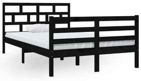 3101282 vidaXL Cadru de pat, negru, 120x200 cm, lemn masiv de pin