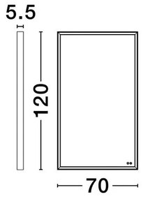Oglinda baie cu iluminat LED IP44 Ambor, 70x120cm