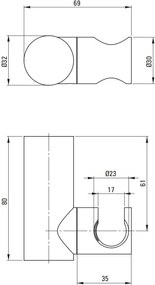 Suport dus manual Deante Round titan