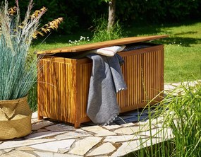 Casaria Ladă de lemn ACACIA, 117x50x59cm, maro natural