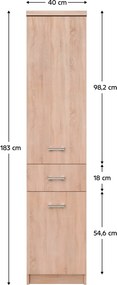 Raft 2D1S, stejar Sonoma, universal, TOPTY TIP 31