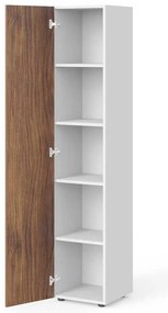 Dulap înalt Manager 39,9 x 42,2 x 196,5 cm, stânga, nuca warmia / alb