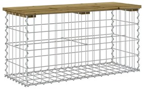834349 vidaXL Bancă grădină, design gabion, 83x31,5x42 cm, lemn pin impregnat