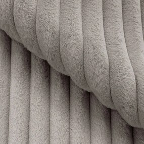 Taburet gri deschis cu tapițerie din catifea reiată Justin – Ropez