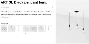 Lustra cu 3 Pendule design minimalist Art negru