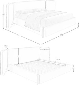Pat dublu tapitat design LUX Mink 180x200cm