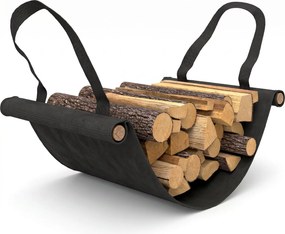 Outsunny Suport pentru Lemne din Metal cu Rastel Reglabil, Geantă de Pânză și Husă Impermeabilă, 120x36x99 cm, Negru | Aosom Romania