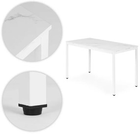 Masă de bucătărie din marmură albă 120 x 60 cm - masă universală pentru 4-5 persoane