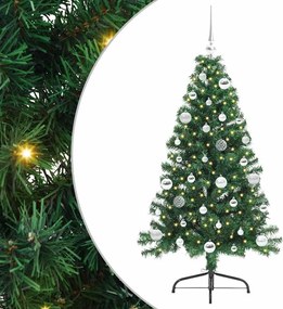 vidaXL Pom de Crăciun artificial pre-iluminat Verde 150 cm PVC