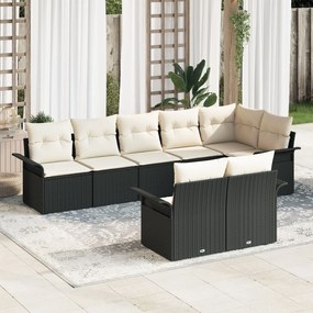 vidaXL Set canapele de grădină 8 piese cu perne Ratan PE Negru