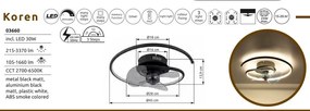 Lustra LED cu ventilator si telecomanda KOREN 03660 GL