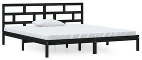 3101202 vidaXL Cadru de pat, negru, 140x190 cm, lemn masiv de pin
