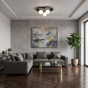 Plafonieră FLAT 3xE27/15W/230V 55x60 cm neagră