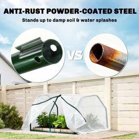 Mini Seră Outsunny pentru grădină și balcon din plastic PE și oțel cu închidere cu fermoar, 99x71x60 cm, de culoare alb transparent | Aosom Romania