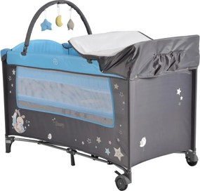Patut pliant transformabil in tarc copii NOVOKIDS™ Sleepy NEST, 60X120 cm, 2 Niveluri, Masa infasat, Jucarie Carusel cu jucarii din plus, Fermoar