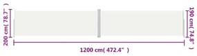 Copertina laterala retractabila, crem, 200x1200 cm Crem, 200 x 1200 cm