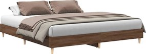 vidaXL Cadru pat fără saltea stejar maro, 160x200 cm, lemn prelucrat