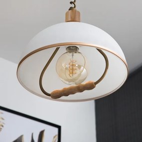 Lustră reglabilă RAMONA 1xE27/60W/230V maro/alb/stejar