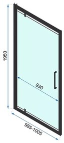 Cabina de dus dreptunghiulara cu usa pivotanta Rea Rapid Swing 100x80 negru