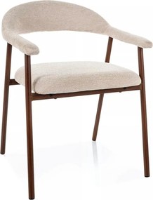 Scaun LAGOS D, bej/nuc, stofă/metal, 57x47x76 cm