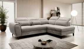 Coltar extensibil cu spatiu pentru depozitare, 255x201x100 cm, Noble R01, Eltap (Culoare: Gri inchis - Flores 4)