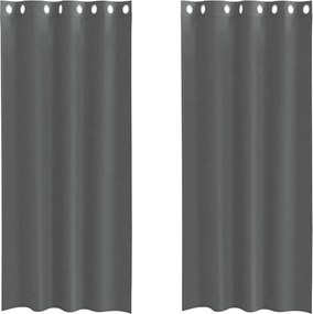 vidaXL Perdele Voile cu Oelii 2 buc Gri Inchis 140x245 cm