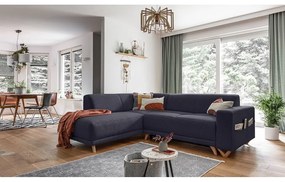 Colțar gri antracit extensibil/cu spațiu de depozitare (cu colț pe partea stângă/în formă de ”L”) Classy Sophie – Miuform