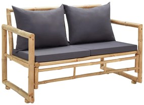 vidaXL Bancă de grădină cu perne, 115 cm, bambus
