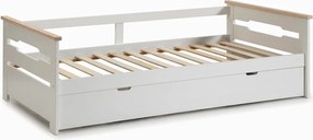 Pat cu extensie din lemn de pin alb pentru copii 90x190 cm Elisa - Marckeric